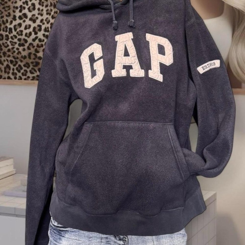 GAP Vintage Y2K Navy Blue Fleece Hoodie